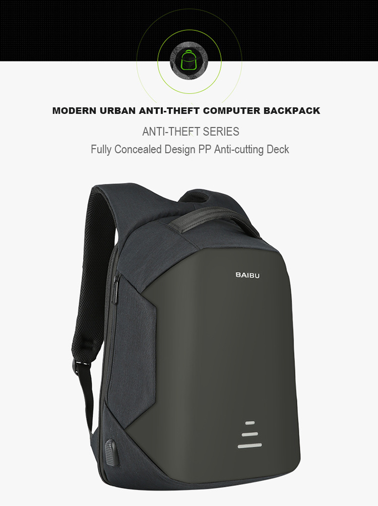 BAIBU Urban Tas Ransel Laptop dengan USB Charger - ZL1913 